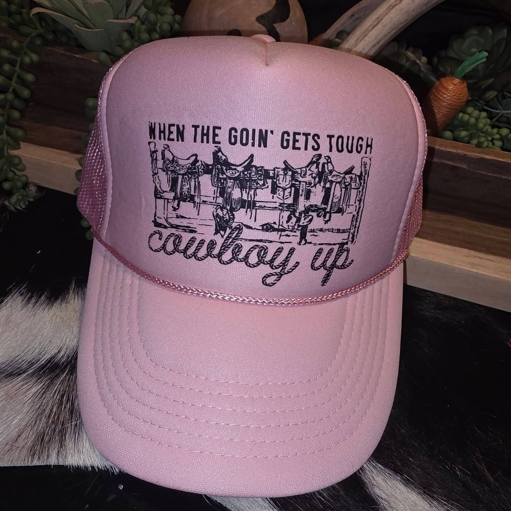 Cowboy Up Pink Trucker Hat - Unbranded